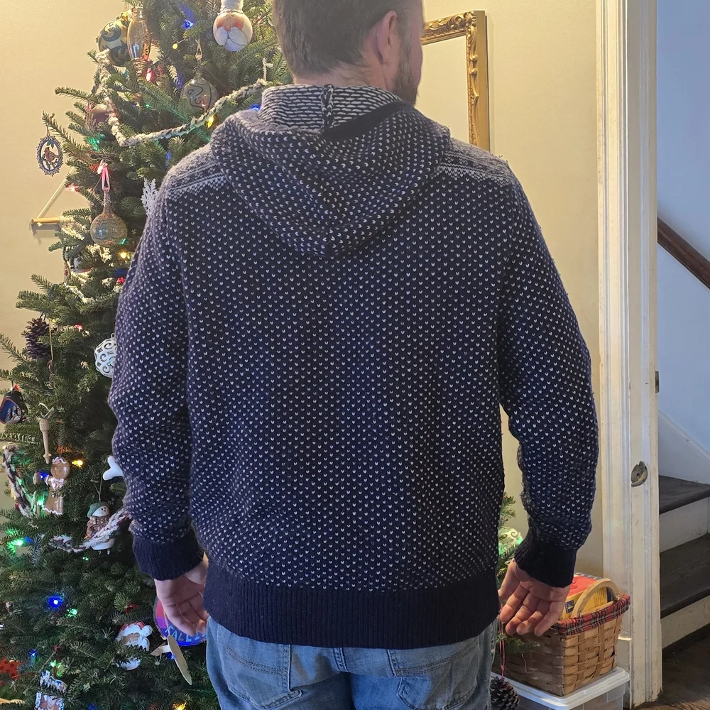 J Crew Mercantile Lambswool Blend FairIsle Hooded Sweater Size S/M (*Was Size L) - Picture 13 of 13